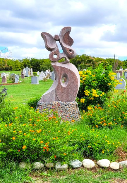 Butterfly Sculpture, Red Granite
